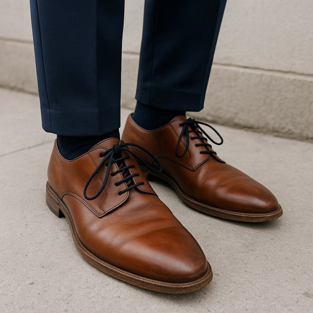 Aston grey leu leather Oxford shoes - Size 8(US)